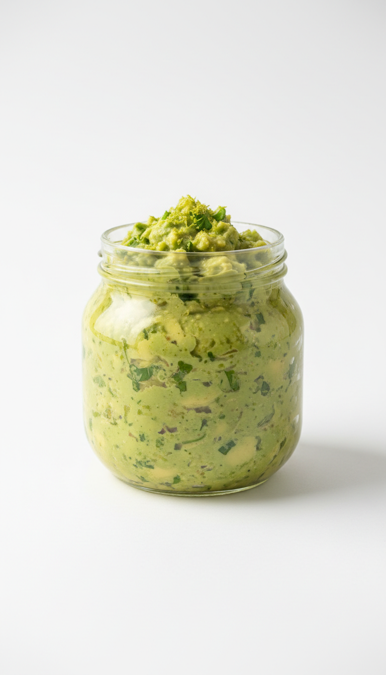 Herbed Lime Zest Guacamole Glass Jar